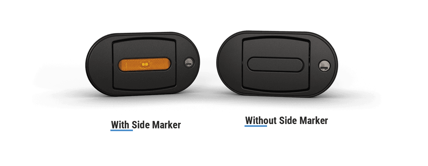 Makersan MO 032X-M handle fronts with and without the integrated side marker.