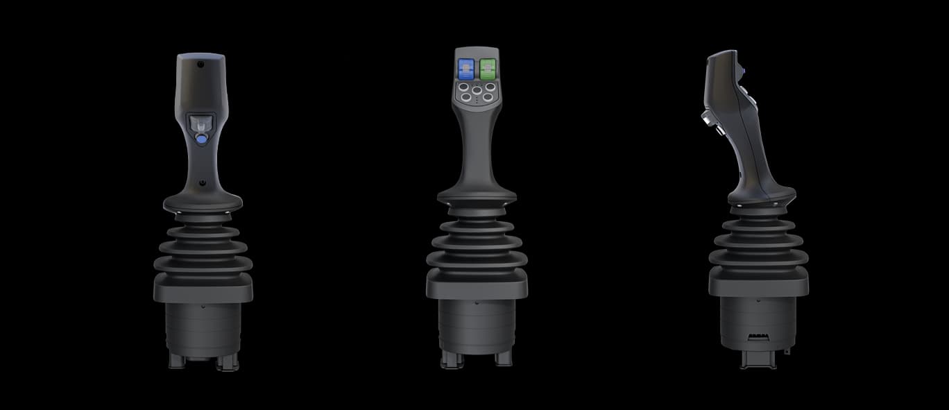 Makersan MO 390 & 394 joystick shown from three aspects.