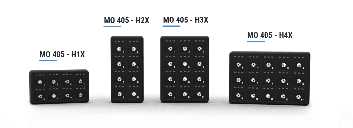 Makersan MO 405 key-matrix layout options.