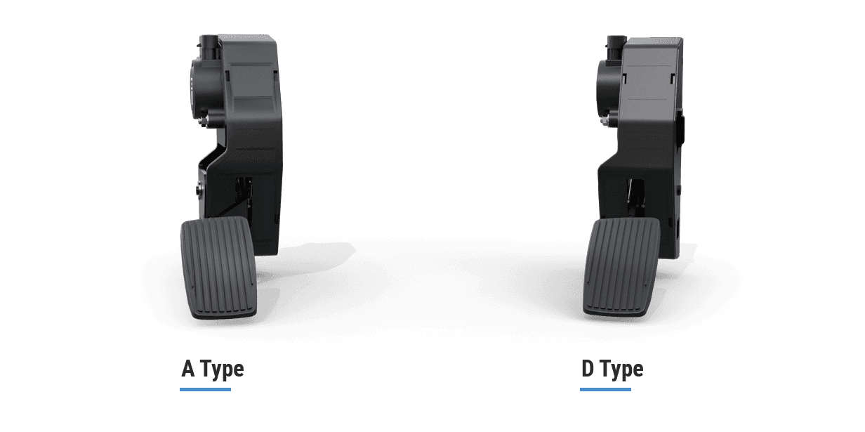 Makersan MO 126 accelerator pedal shown with A and D rod-type options.