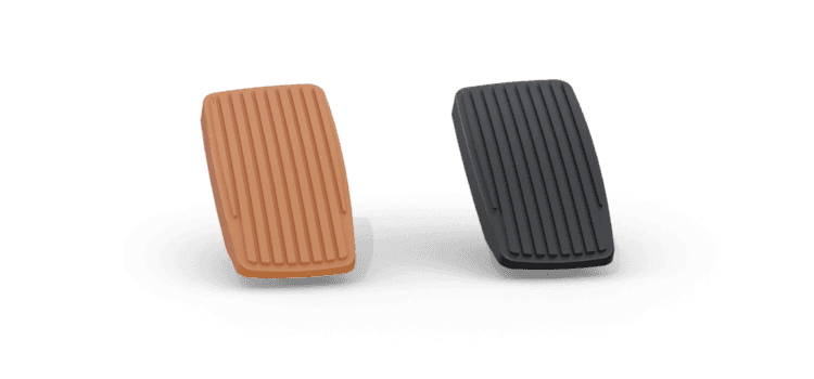 Makersan MO 126 pedal pads in orange and black.